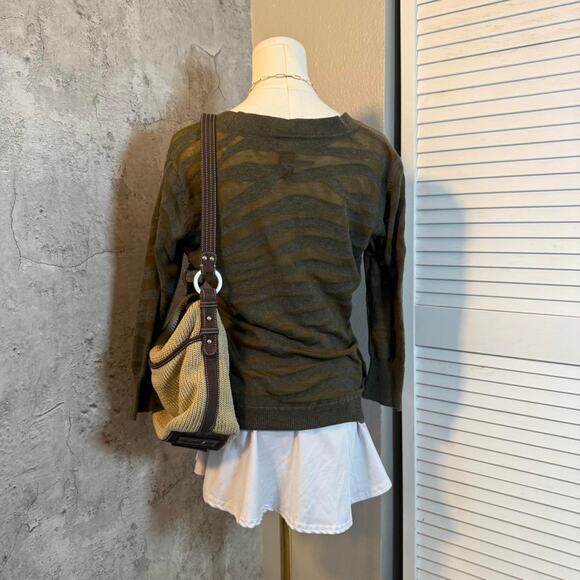 Green New York & Company animal print button up cardigan - Picture 5 of 6